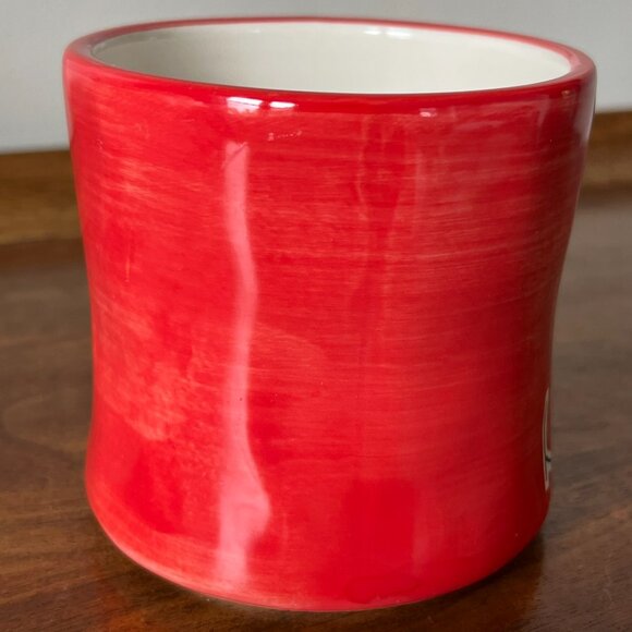 Anthropologie Colorway Monogram Mug Letter "J" Red Hand-Painted Coffee Cup Artsy - Picture 4 of 9